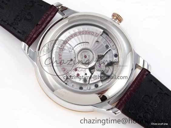 0416 QuickDry De Ville Date RG MKF 1:1 Best Edition Brown Textured Dial Diamonds Marker on Brown Leather Strap A 7747
